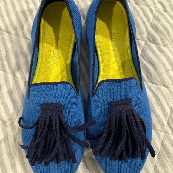 Rothy's Vibrant Blue and Navy Tassel Loafers - Picture 1 of 4